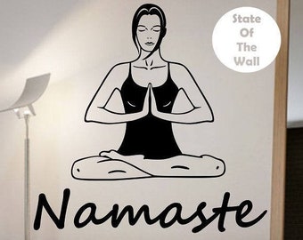 Meditation Yoga Wall Decal 3 Vinyl Sticker Art Decor Bedroom Design Mural interior design YOGA namaste buddha peace love meditating