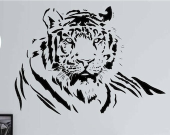 Wall Vinyl Decal Tiger Head Predator Animal Jungle Cool Decor Art Mural ...