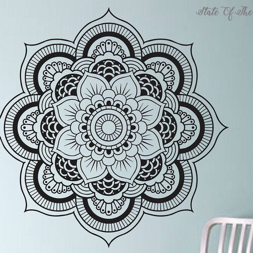 Mandala Wall Decal Flower Namaste Vinyl Sticker Art Decor Etsy