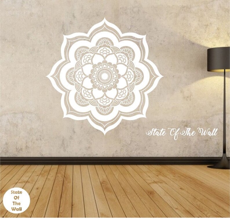 Mandala Wall Decal VERSION 2 Flower Namaste Vinyl Sticker Art Etsy India