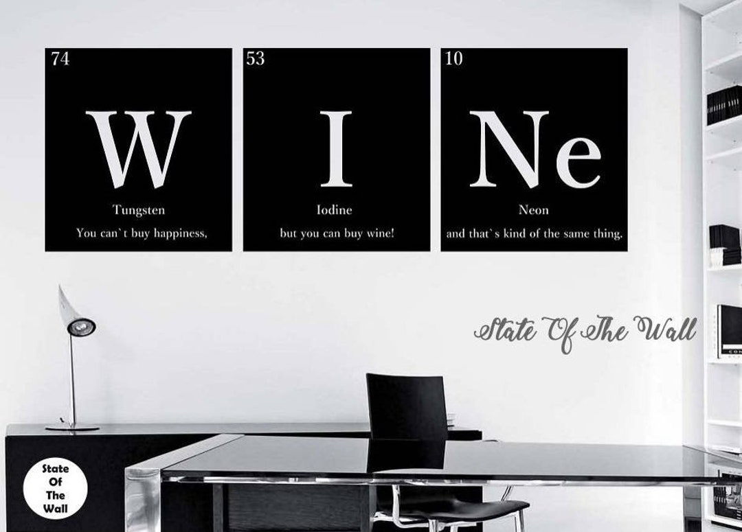 Wine Periodic Table Elements Vinyl Wall Decal: Science Art Decor - Etsy
