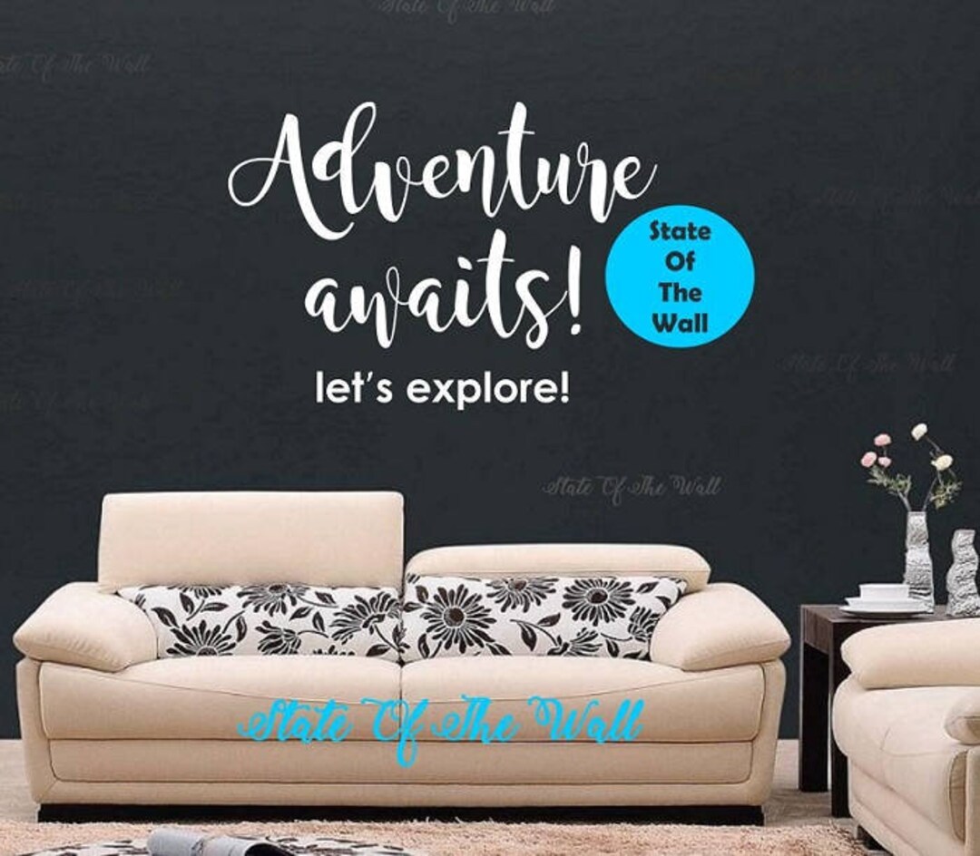 Adventure Awaits Wall Decal Travel Explore Vinyl Sticker Art Decor ...