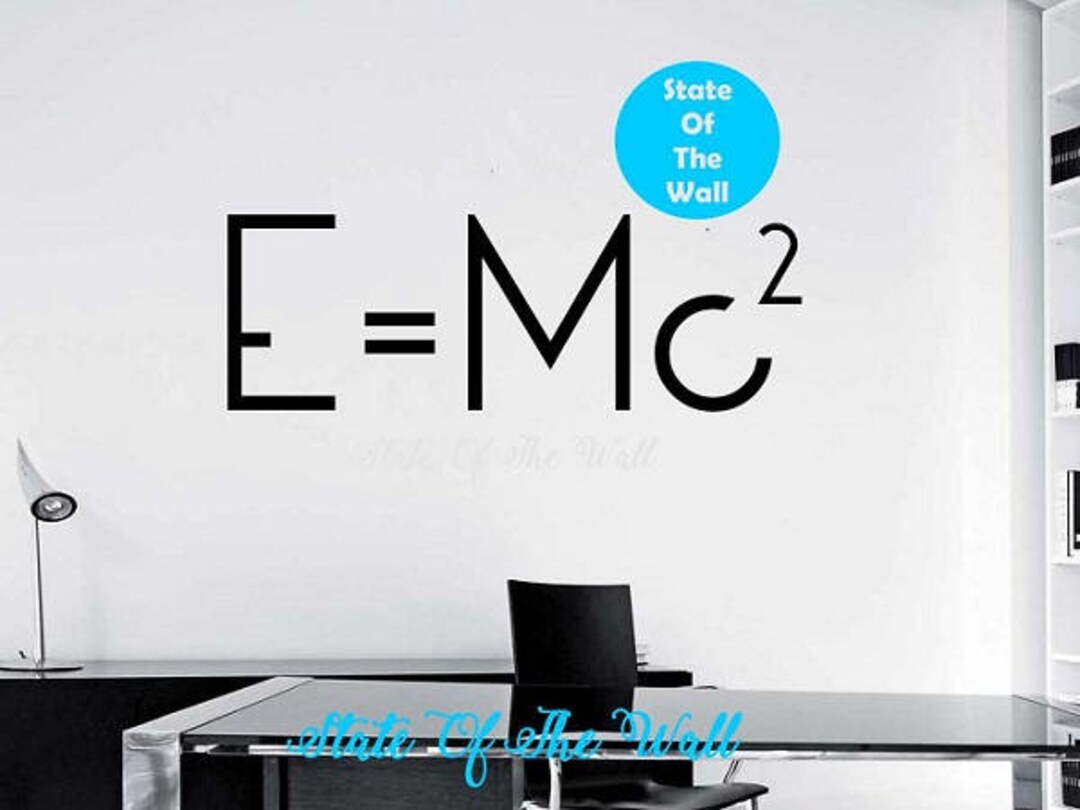 E=mc2 Science Wall Decal Physics Vinyl Sticker Art Education Classroom ...