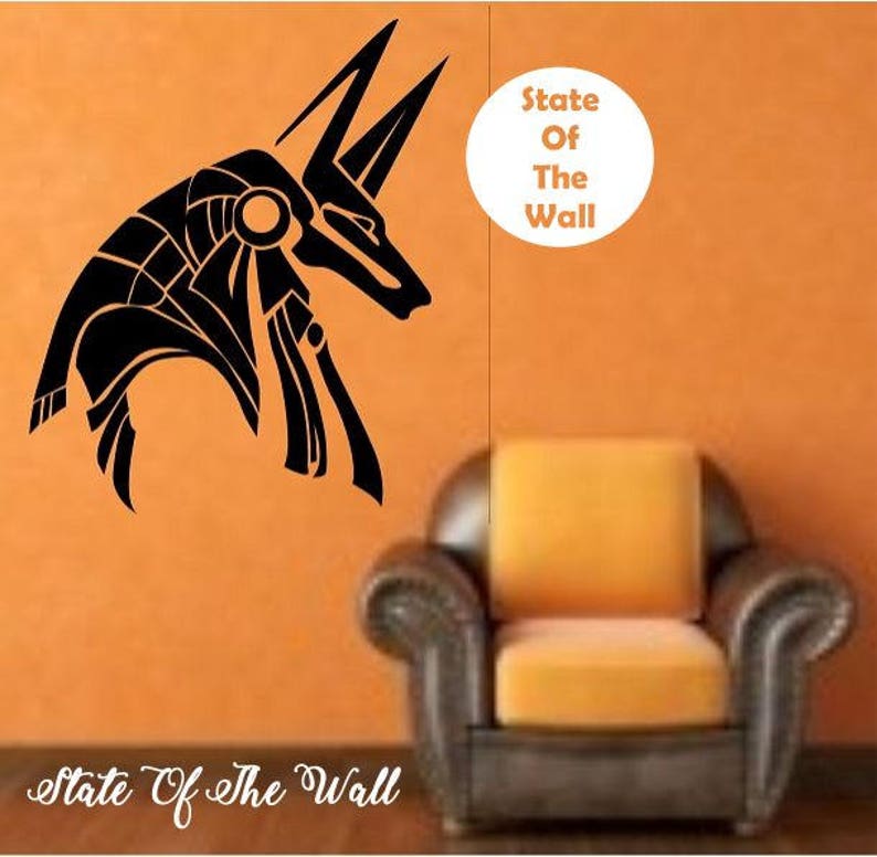 egyptian god anubis vinyl wall decal sticker art decor bedroom | etsy