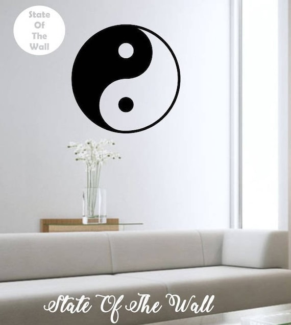Yin Yang Wall Decal Yoga Namaste Vinyl Sticker Art Decor Bedroom Design Mural Interior Design Peace Love Meditation Fitness