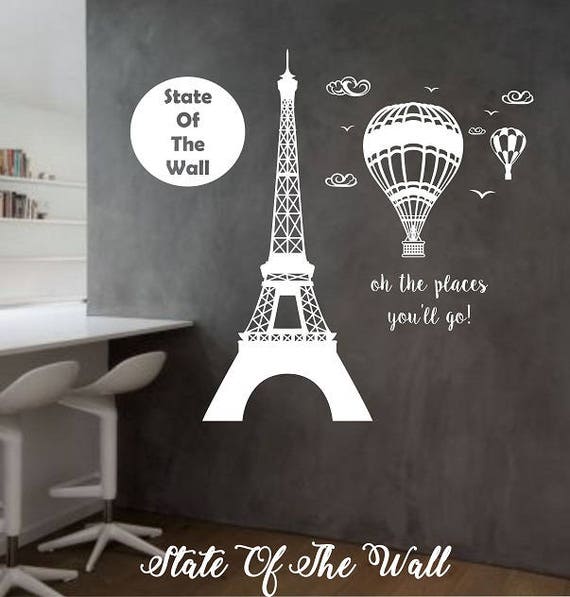 Paris Eiffel Tower Wall Decal Sticker Art Decor Bedroom Design Mural Interior Design Family Home Decor Art Travel Oh The Places Youll Go