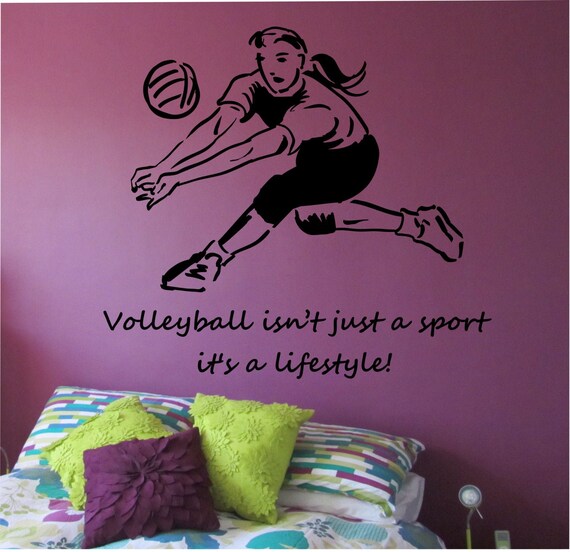 Volleyball Wall Decal Love Sticker Art Decor Bedroom Design Etsy