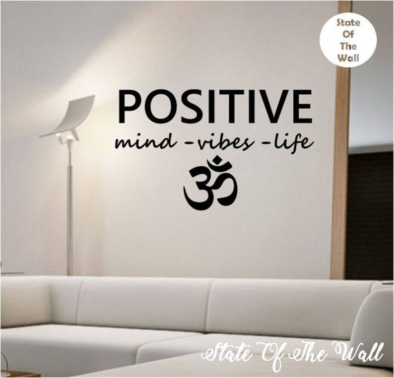 Positive Mind Wall Decal Sticker Art Decor Bedroom Design Etsy
