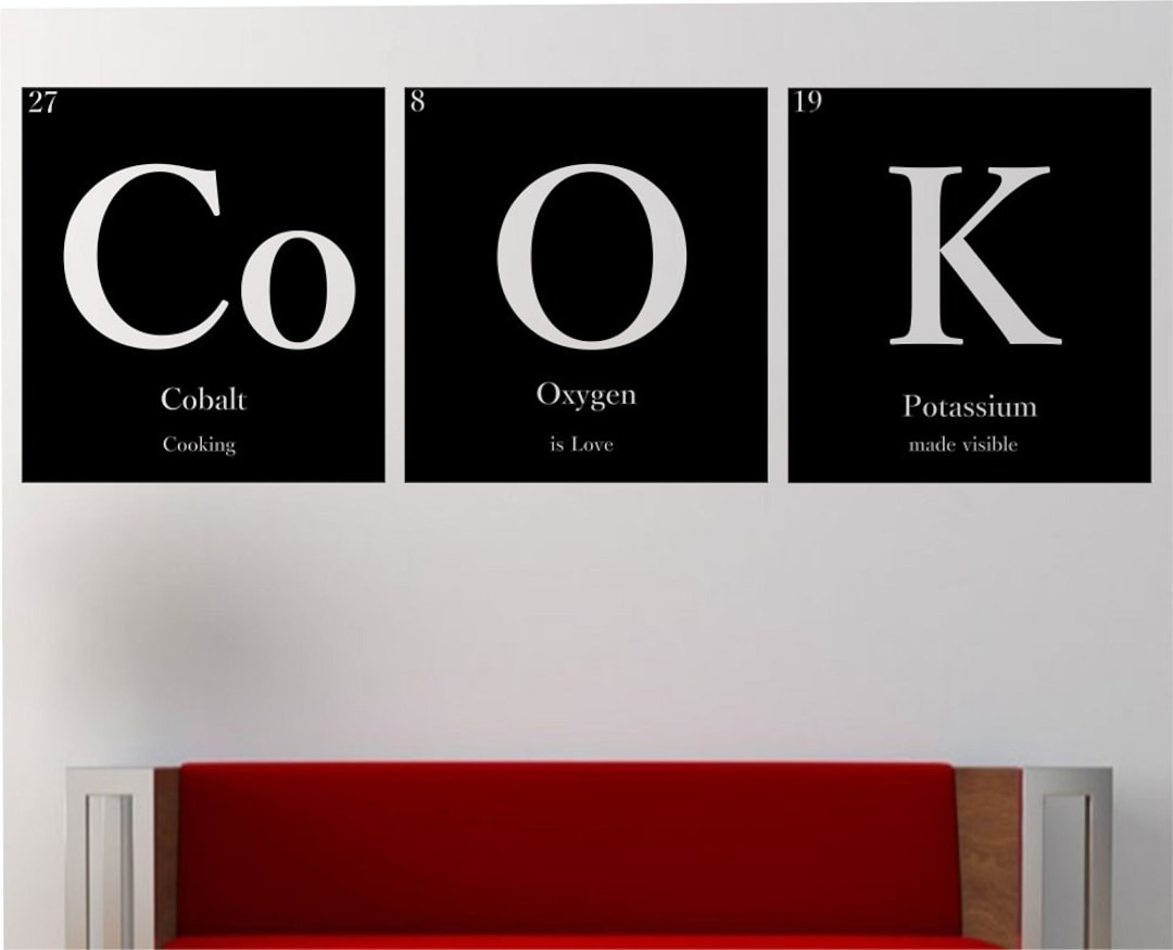 Cook Periodic Table Elements Vinyl Wall Decal Science Art Decor Bedroom ...
