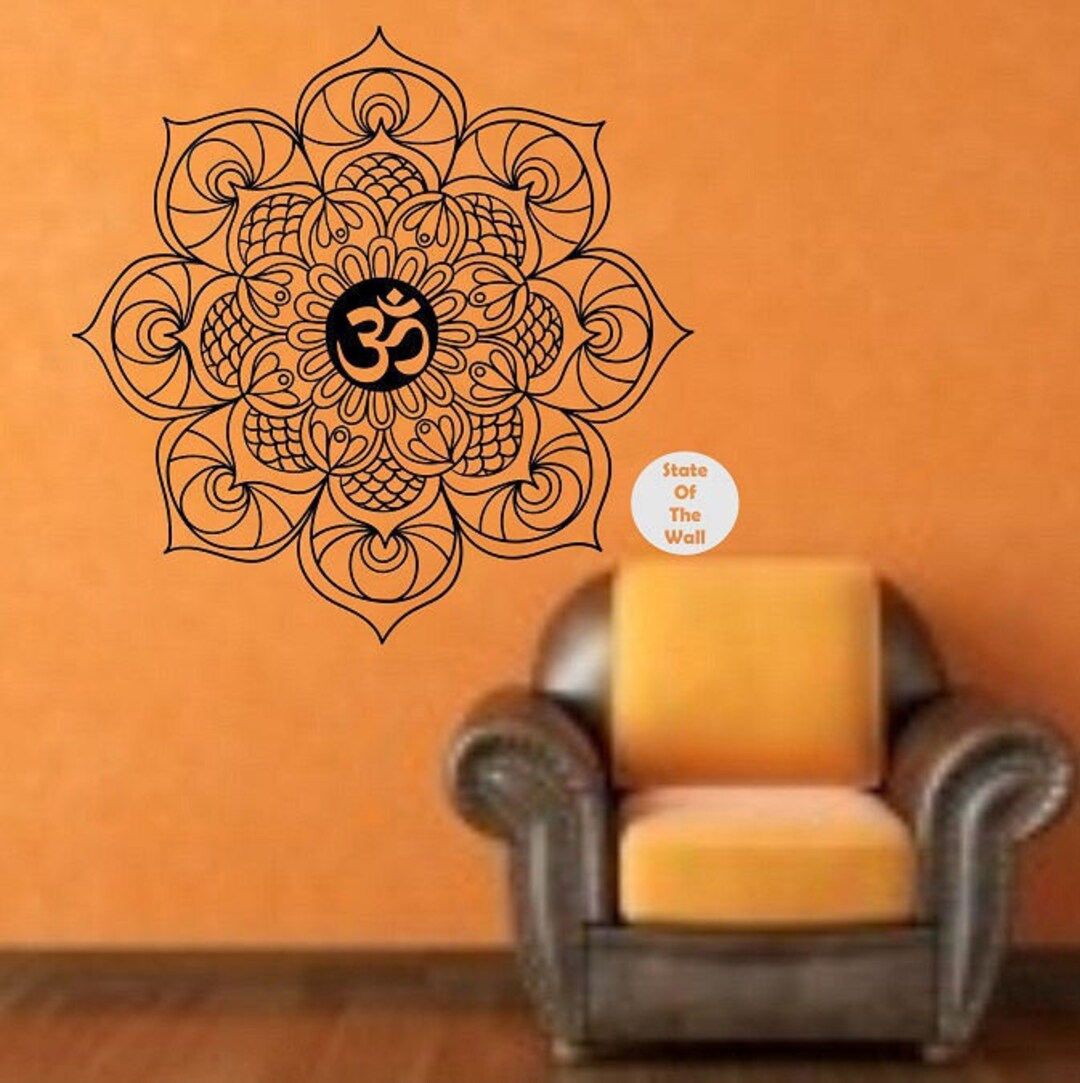 Mandala Wall Decal VERSION 4 Flower Namaste Vinyl Sticker Art Etsy