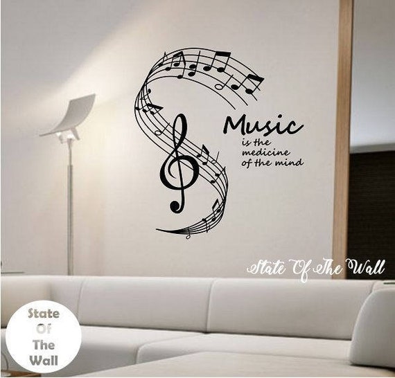 Music Wall Decal Medicine of the Mind Vinyl Sticker Art Decor Bedroom  Design Mural School Educational Musician Home Decor Wall Decor 