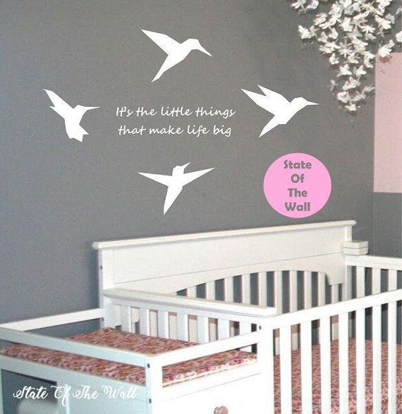 Origami Hummingbird Wall Decal: Geometric Vinyl Art Decor