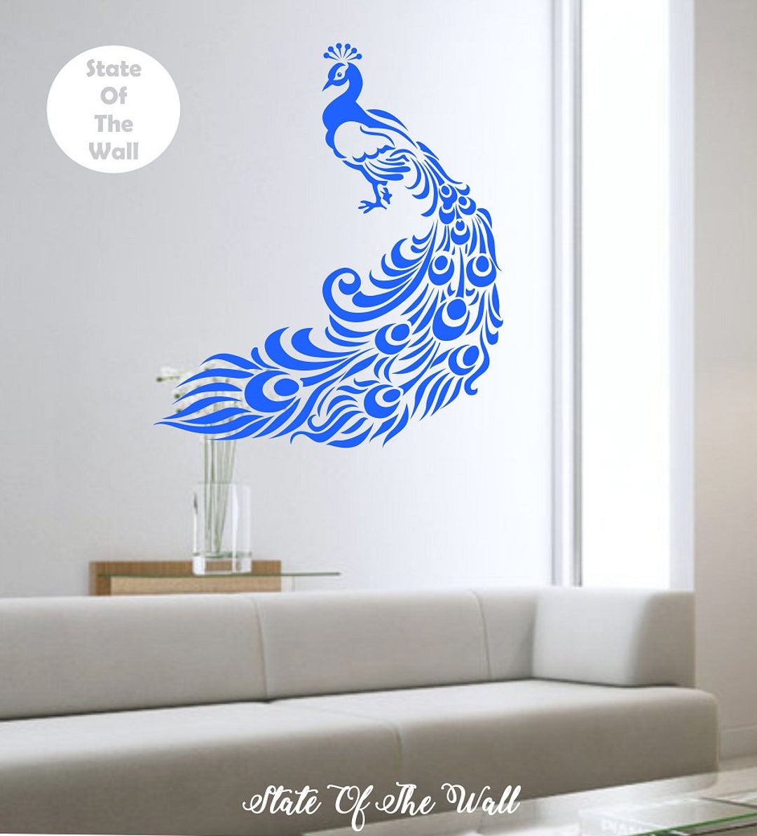 Peacock Vinyl Wall Decal Sticker Art Decor Bedroom Design Etsy