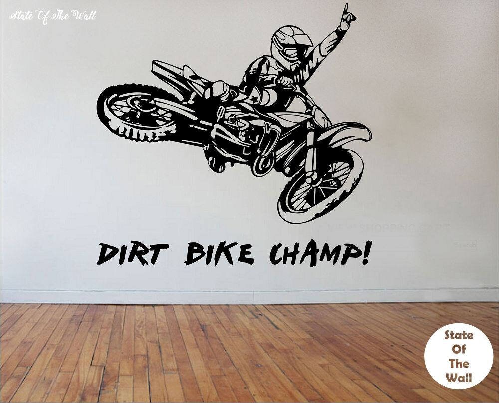 Dirt Bike Wall Decal CHAMPION Sticker Art Decor Bedroom Design Etsy