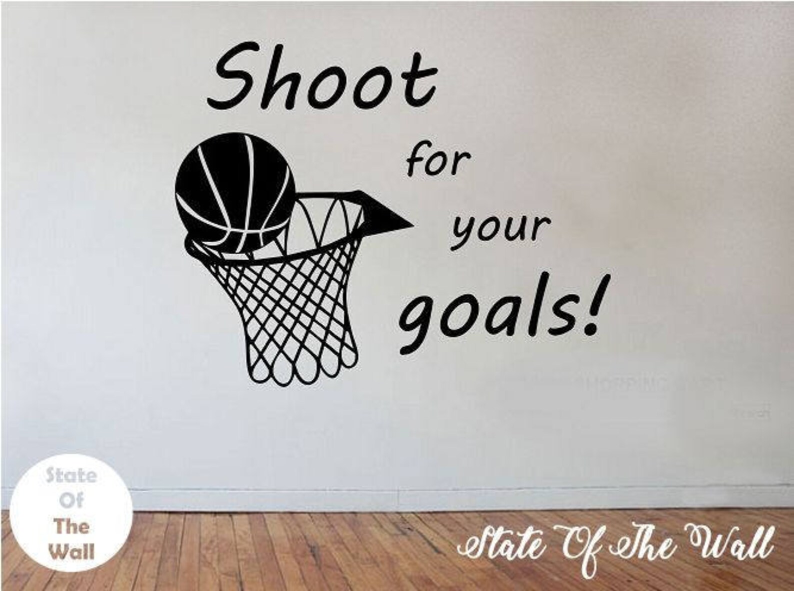 Shoot for Your Goals Basketball Quote Vinyl Wall Decal Sticker Etsy