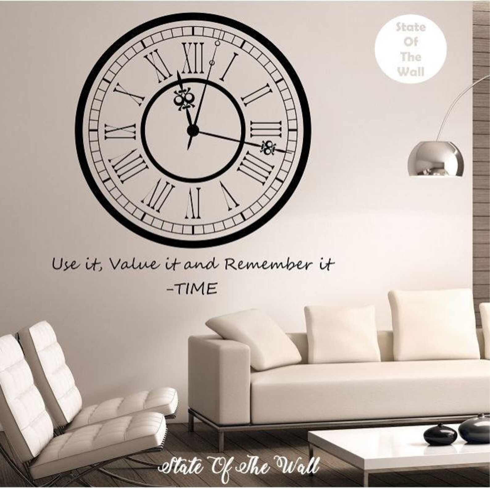 Clock Wall Decal Sticker Art Decor Bedroom Design Mural Etsy