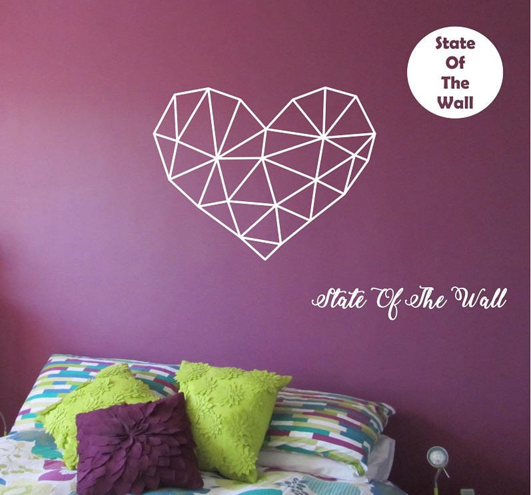 Geometric Heart WITH QUOTE Vinyl Wall Decal Sticker Art Decor Bedroom ...