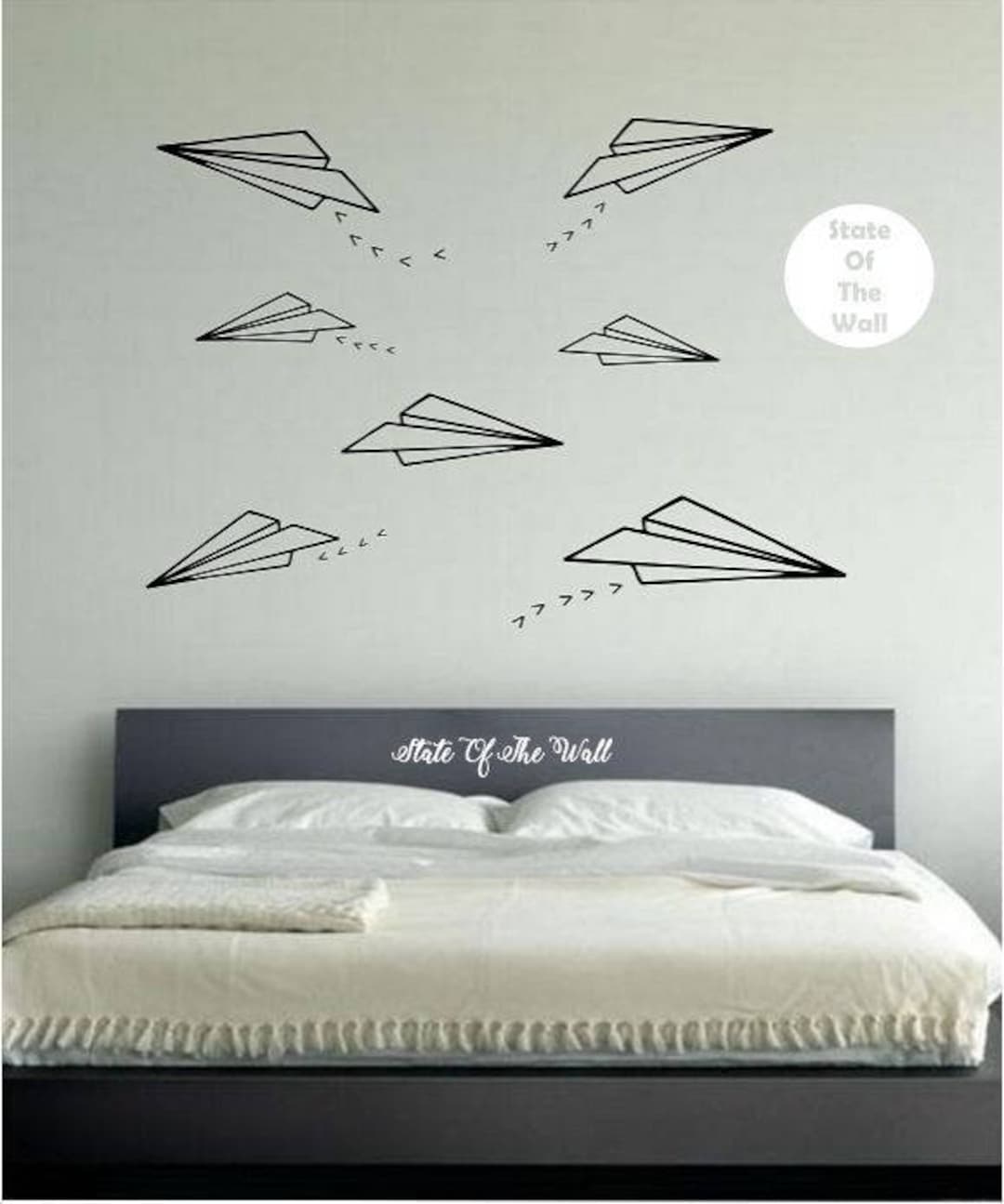 Paper Airplane Wall Decal Vinyl Sticker Art Decor Bedroom Etsy