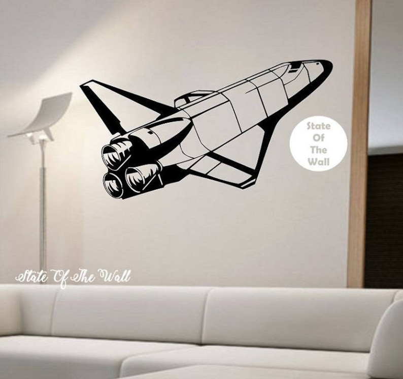 Space Shuttle Vinyl Wall Decal Sticker Art Decor Bedroom Design Mural Galaxy Stars Outerspace