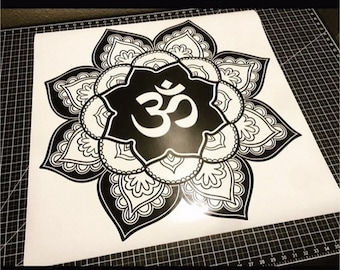 OM Mandala Flower Wall Decal: Namaste Yoga Room Decor