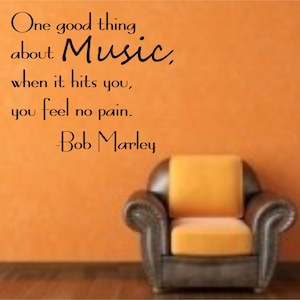 One good thing about music BOB MARLEY QUOTE Quote Vinyl Wall Decal Sticker Art Decor Bedroom Design Mural