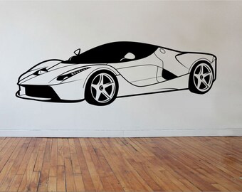 Sports Car Wall Decal: Vinyl Art Decor for Bedroom or Man Cave