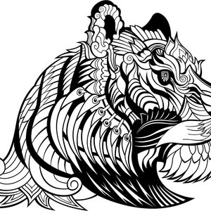 Tiger Wall Decal Vinyl Sticker Art Decor Bedroom Design Mural interior design god asian animals zoo kids room living room