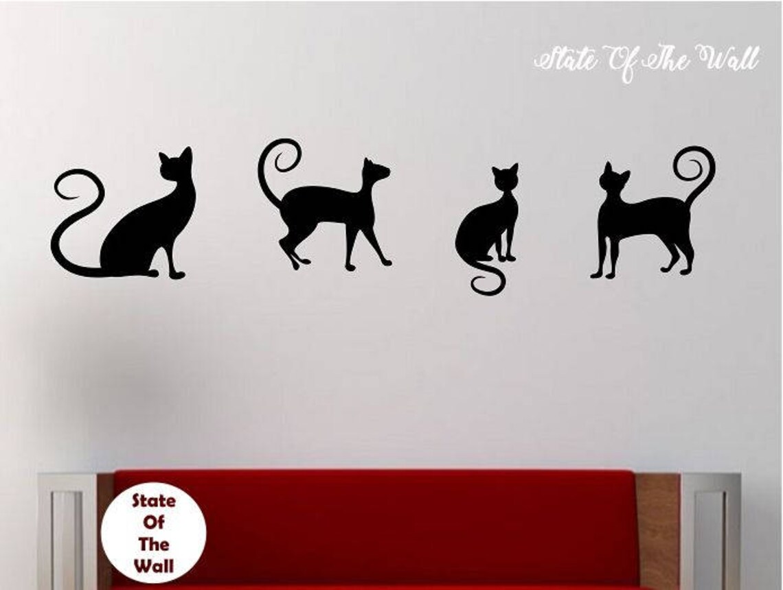 Cats Wall Decal Sticker Art Decor Bedroom Design Mural cute Etsy