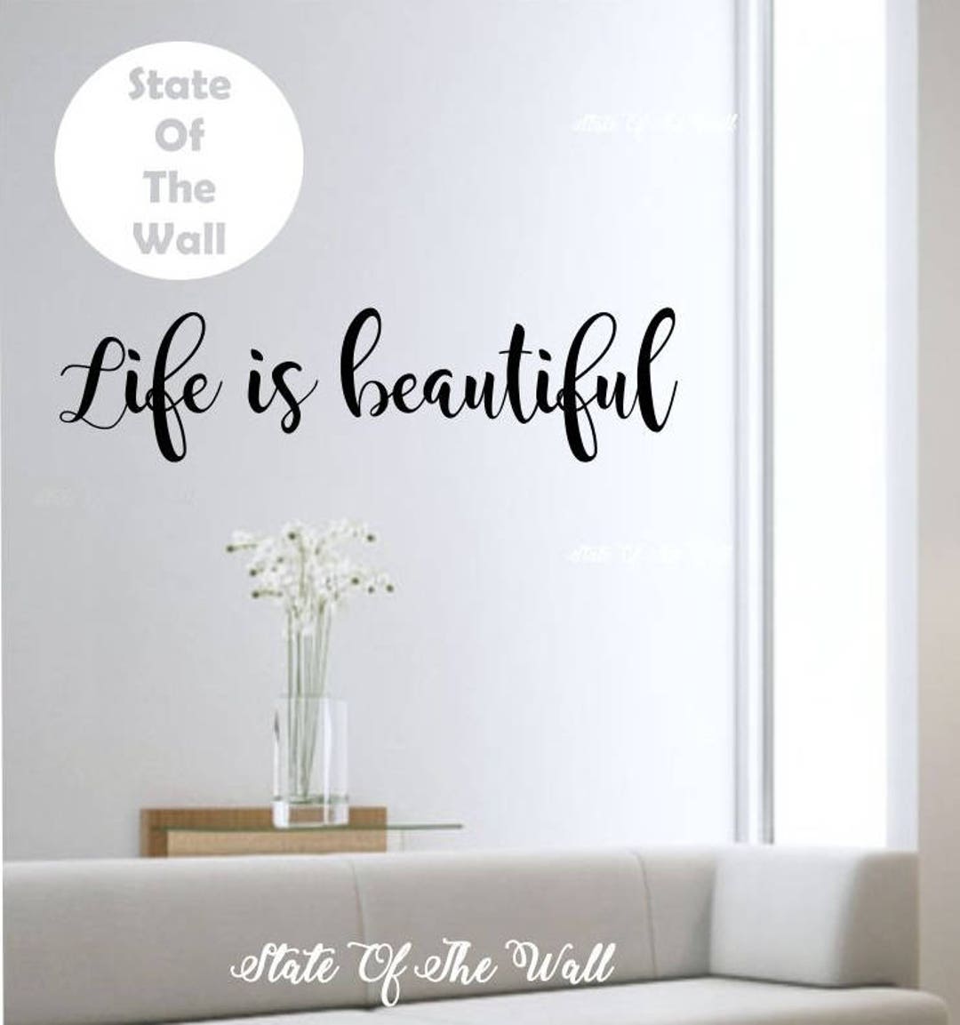 Life is Beautiful Wall Decal Vinyl Sticker Art Decor Bedroom Etsy
