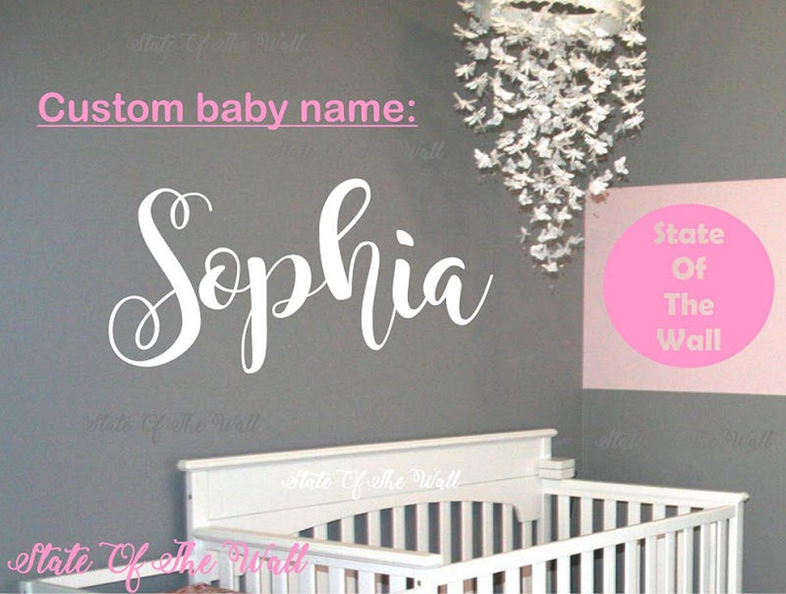 Custom Baby Name Wall Decal Vinyl Sticker Art Decor Bedroom Etsy