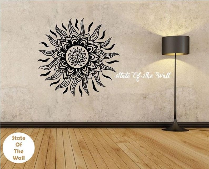 Sun Wall Decal Mandala Flower Sticker Art Decor Bedroom Design Mural Vinyl