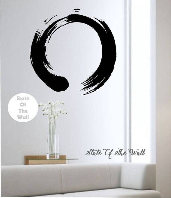 zen circle wall decal vinyl sticker art decor bedroom design | etsy