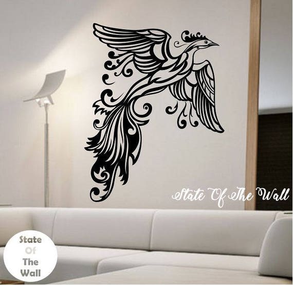 phoenix wall decal sticker art decor bedroom design mural | etsy