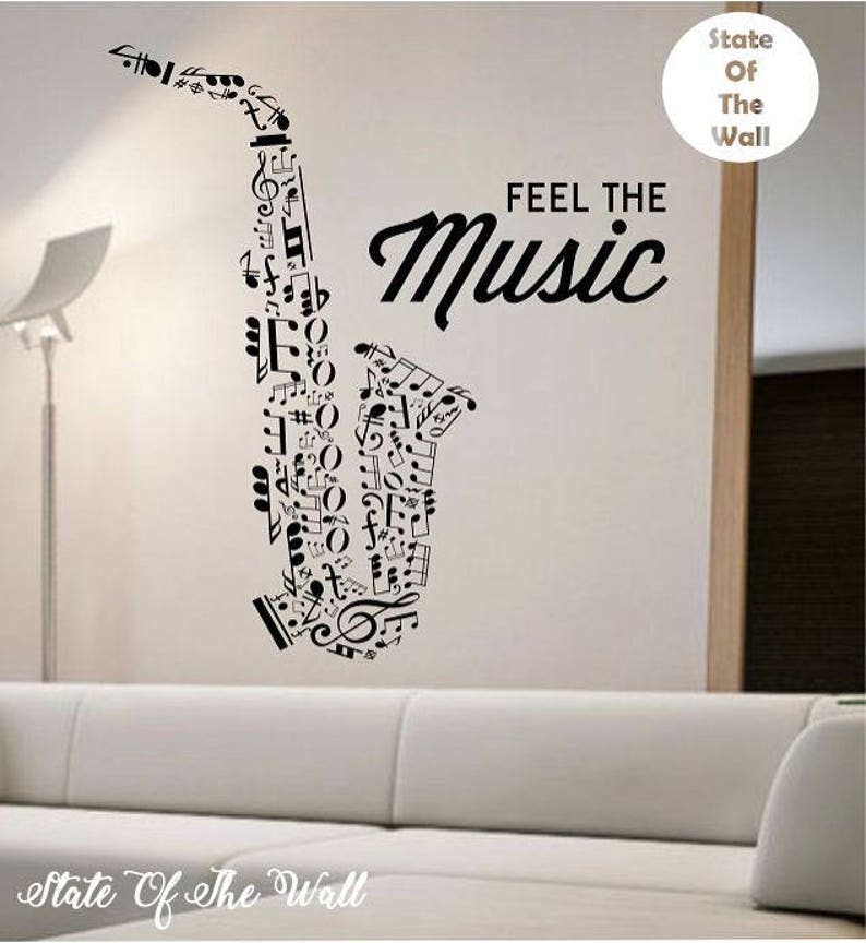 Saxophone Wall Decal Vinyl Sticker Art Decor Bedroom Design Mural School Education Educational Sounds Artist Ian Home