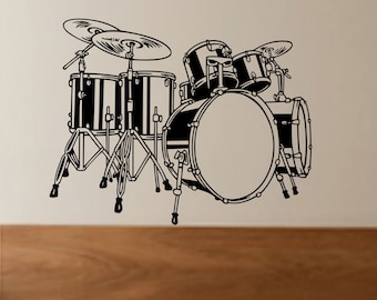 Drumset Wall Decal Sticker Art Decor Bedroom Design Mural vinyl band boys room