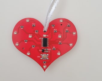 Circuit Board - Red Heart With Red LED's