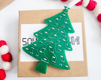 Circuit board Christmas tree ornament