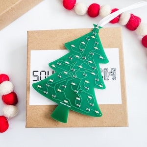 Circuit board Christmas tree ornament image 1