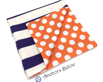 Orange and Purple Pocket Square, Orange and White Polka Dot Pocket Square, Purple and White Stripes Pocket Square, Southern Game Day, Tigers