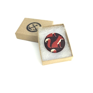 Fox Risi perno - Pin risvolto magnetico - Pin giacca abito da uomo