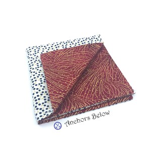 Maroon and Gold Firework Pocket Square, White Navy Gold Pocket Square, Maroon and White Pocket Square, Double Sided Pocket Square