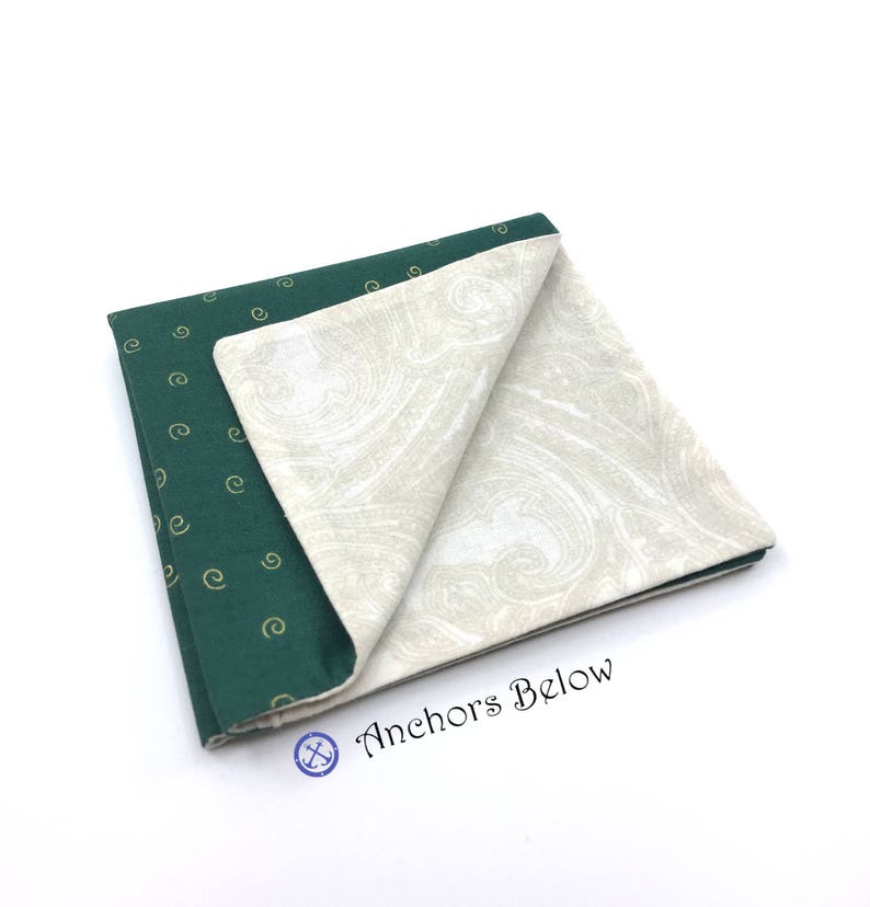 Emerald Green Pocket Square Cream Pocket Square off White - Etsy