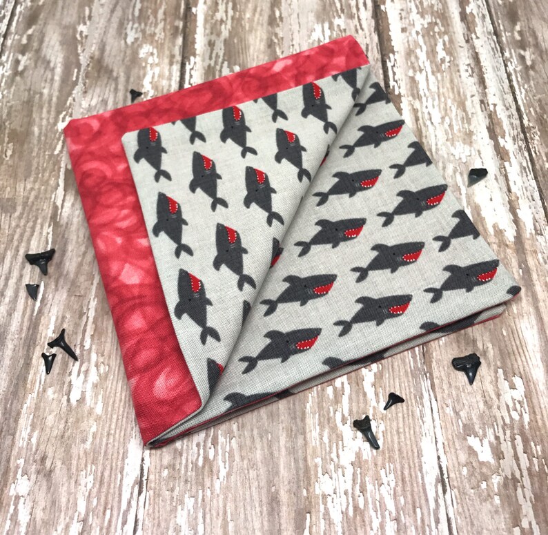 Shark Pocket Square Blood Pocket Square Shark Attack Pocket Etsy