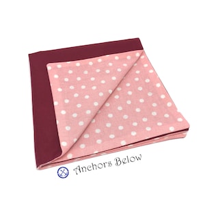 Burgundy and Blush Pocket Square, Blush Polka Dot Pocket Square, Maroon Pocket Square, Pink Pocket Square, Wedding Pocket Square, Groom Gift