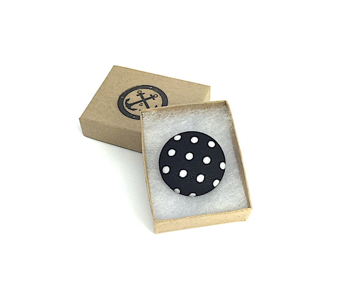 Lapel Pin Medium Polka Dot Lapel Pin Blue Scarf Etsy