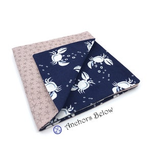 Crab Pocket Square, Starfish Pocket Square, Navy Pocket Square, Blue Crab Pocket Square, Dusty Rose Pocket Square, Double Sided Pocket Squar