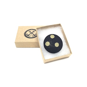 Black and Gold Lapel Pin, Magnetic Lapel Pin, Wedding Lapel Pin, Gold Wedding, Groom Boutonniere, Prom Jacket Corsage, Fabric Lapel Pin