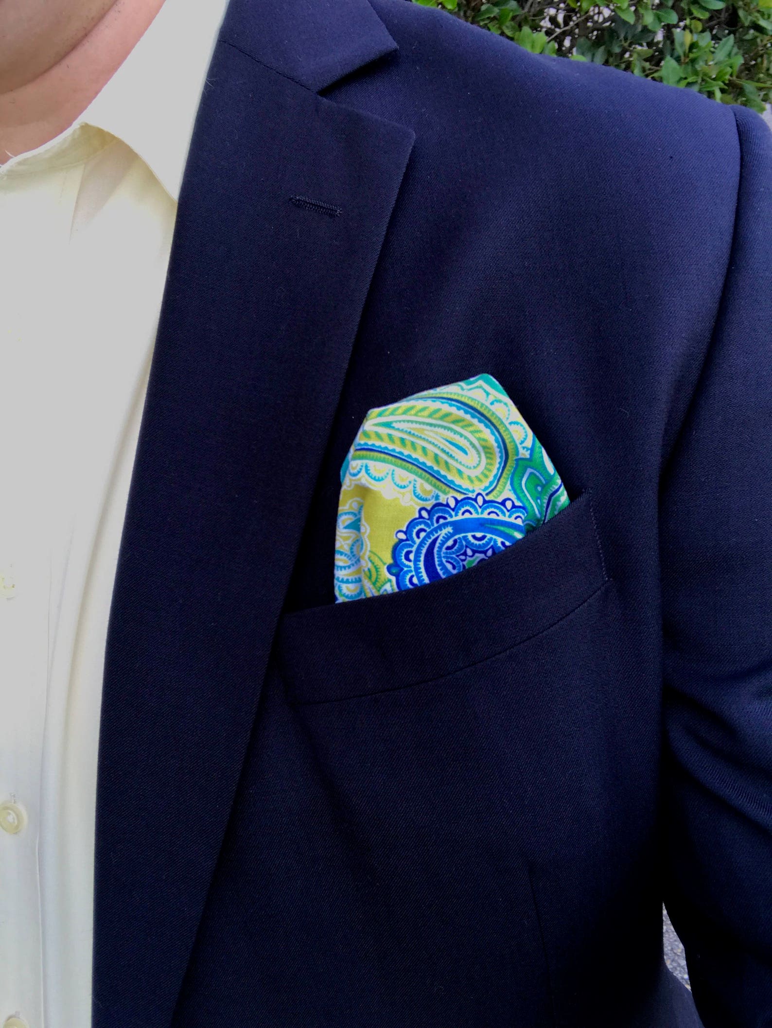 Blue Paisley Pocket Square