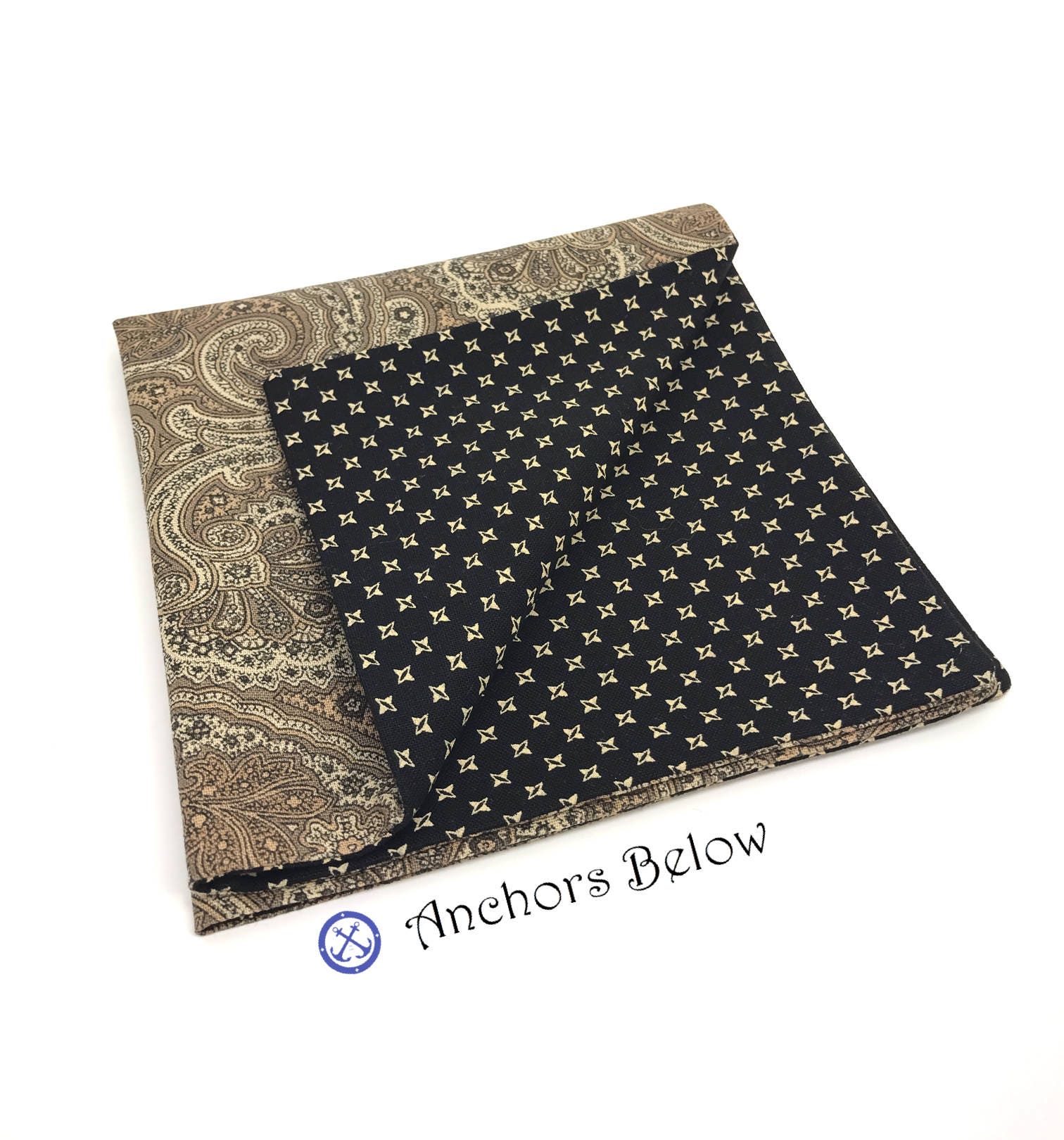 Dark Brown Paisley Pocket Square