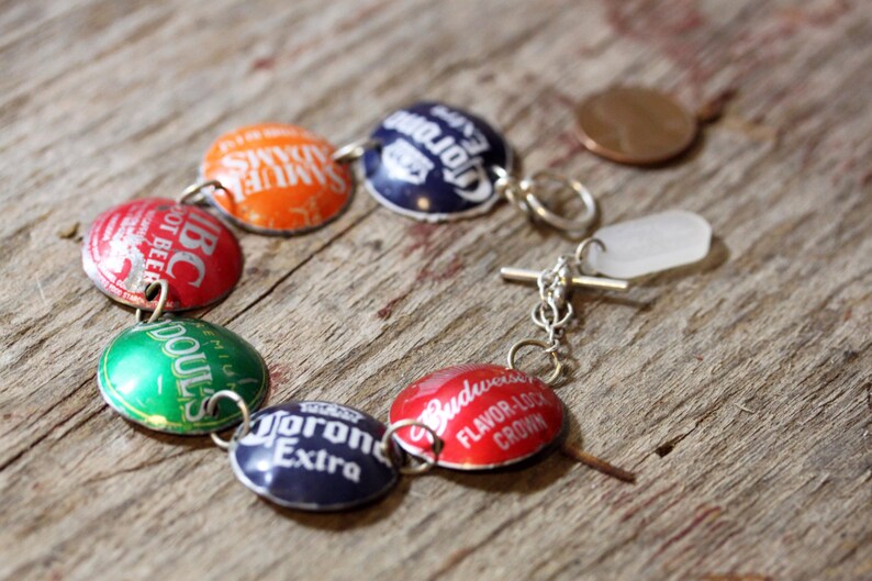 Bottle Cap Bracelet recycled bottle caps beer caps soda Etsy